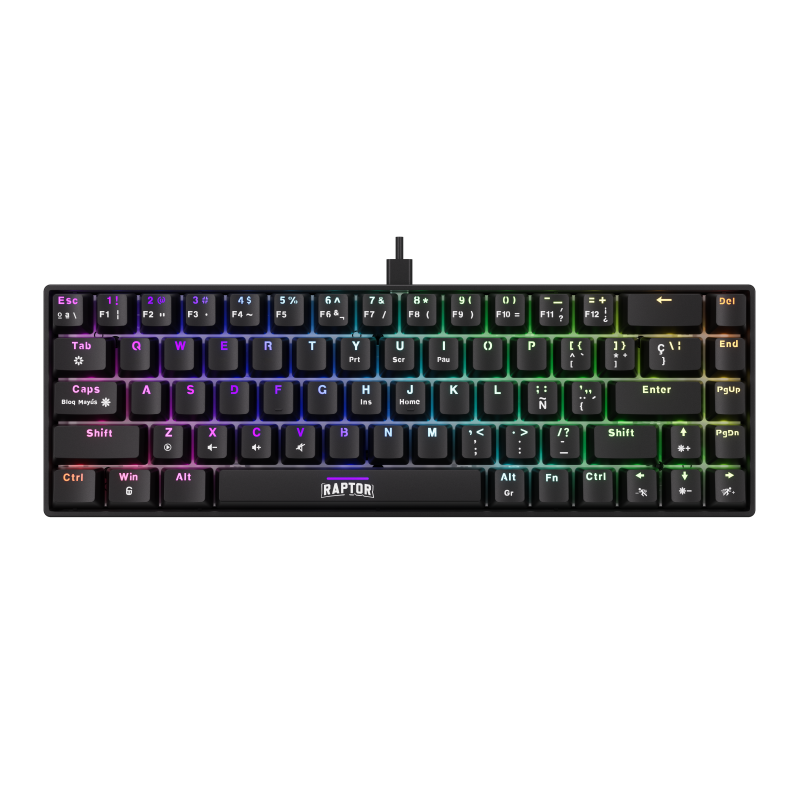 Teclado Gamer Raptor Fireclaw M68 Mecanico Retroiluminado Switch Red Outemu