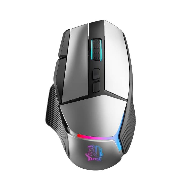 Mouse Gamer Raptor Storm Grip Wireless 9 Botones 24000Dpi Retroiluminado C/Software