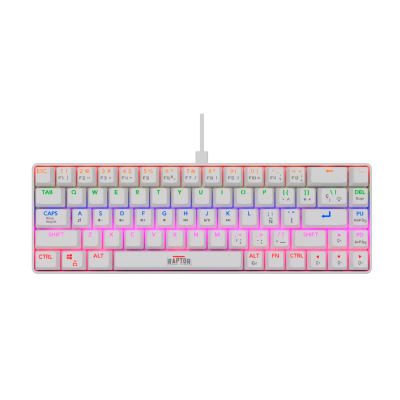 Teclado Gamer Raptor Fireclaw M68 Mecanico Retroiluminado Switch Red Outemu White 