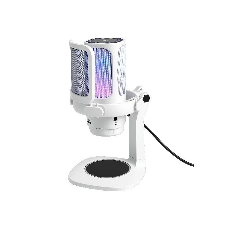 Microfono Raptor Vox Rgb Usb P/Streaming White