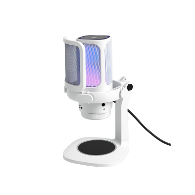Microfono Raptor Vox Rgb Usb P/Streaming White 