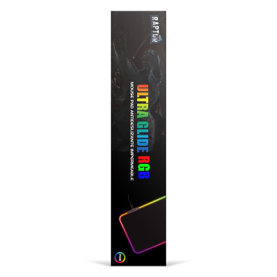 Mouse Pad Gamer Raptor Ultra Glide Rgb Antideslizante Impermeable Xl (900X400X3Mm) (3040)