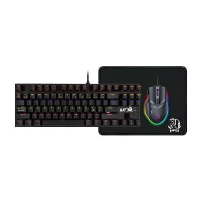 Combo Gamer Raptor Teclado 87 Teclas + Mouse Rgb 7200Dpi + Mouse Pad S (3071)